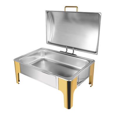 Vague Stainless Steel Semi Gold 6 Liters 1/1 Rectangular Chafing Dish