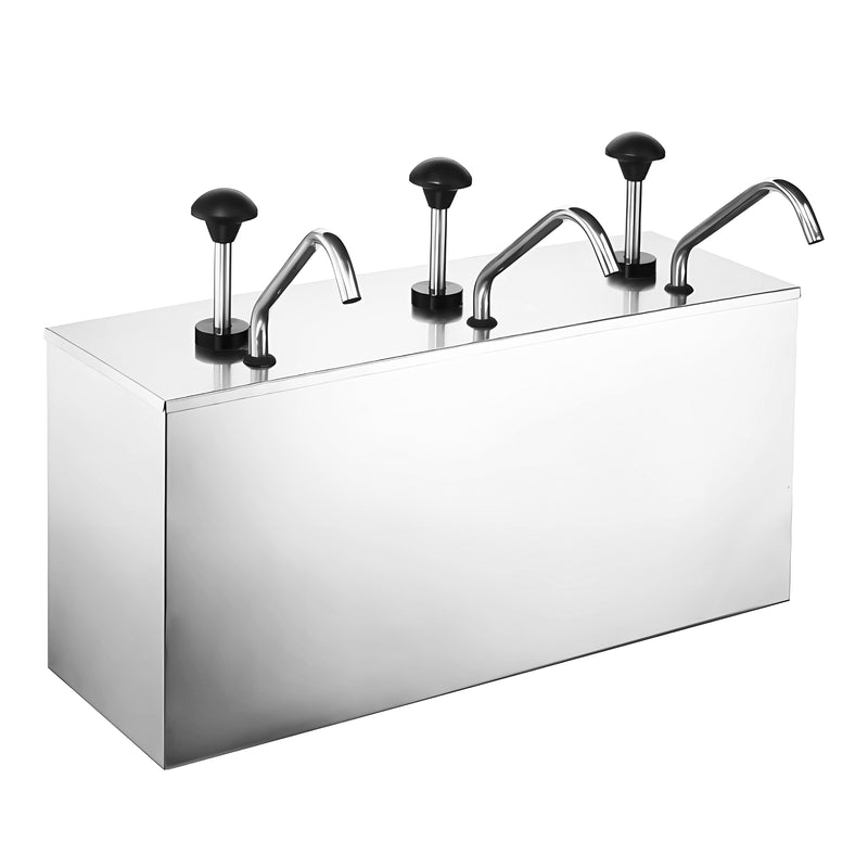 Vague Stainless Steel Triple Condiment Dispenser 3L + 3L + 3L