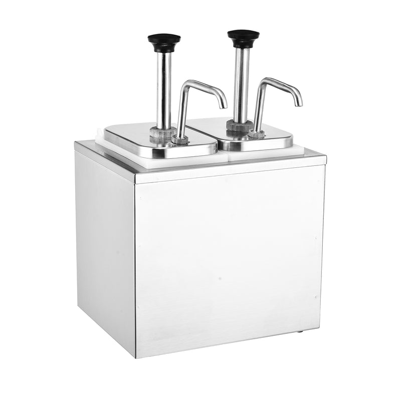 Vague Stainless Steel Double Condiment Dispenser 3L + 3L
