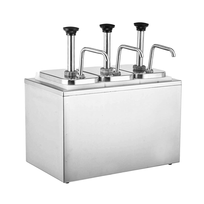 Vague Stainless Steel Triple Condiment Dispenser 3L + 3L + 3L