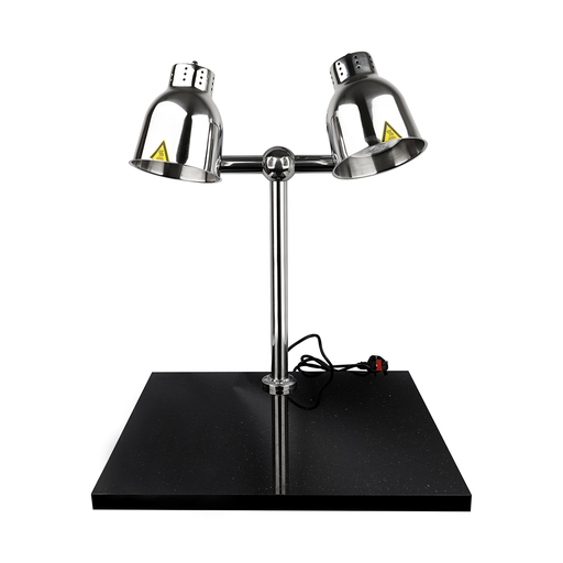 Vague Double Head Food Heating Lamp with Warming Plate - A Makaan Store