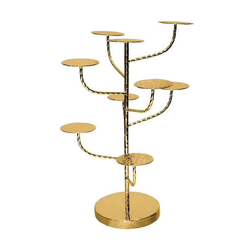 Vague Golden Food Display Stand 42 x H25 cm - Al Makaan Store