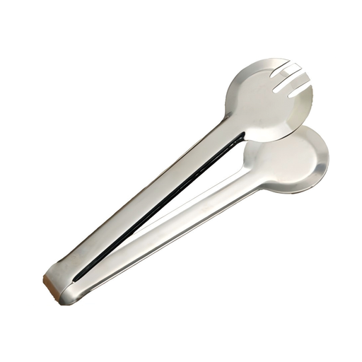 Vague Stainless Steel Round Silver Food Tong 9" - Al Makaan Store