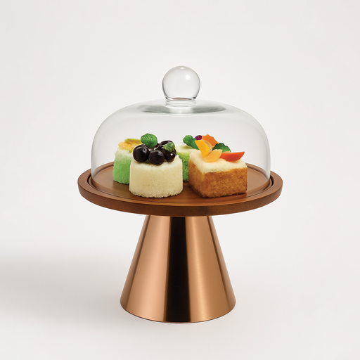 Vague Glass Dome Cake Stand - Al Makaan Store