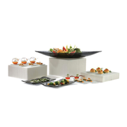 Vague Modular Acrylic Buffet Display Risers Set – 7 Layers, Matte White (Assorted Sizes) - Al Makaan Store