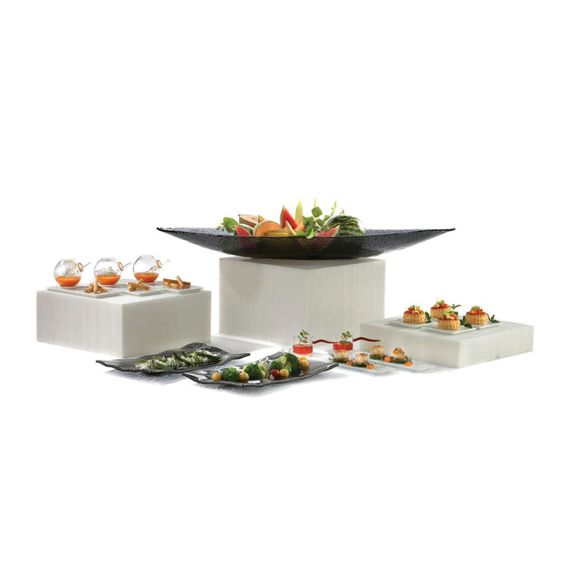Vague Modular Acrylic Buffet Display Risers Set – 7 Layers, Matte White (Assorted Sizes) - Al Makaan Store