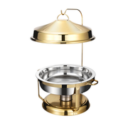 Vague Stainless Steel Round Chafing Dish with Hanging Cover 6.5 Liter - Al Makaan Store
