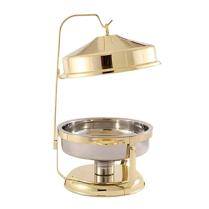 Vague Stainless Steel Round Chafing Dish with Hanging Cover 6.5 Liter - Al Makaan Store