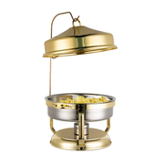 Vague Stainless Steel Round Chafing Dish with Hanging Cover 6.5 Liter - Al Makaan Store
