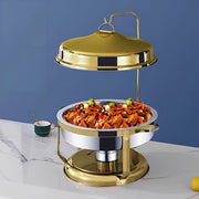 Vague Stainless Steel Round Chafing Dish with Hanging Cover 6.5 Liter - Al Makaan Store