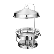 Vague Stainless Steel Round Chafing Dish with Hanging Cover 6.5 Liter - Al Makaan Store