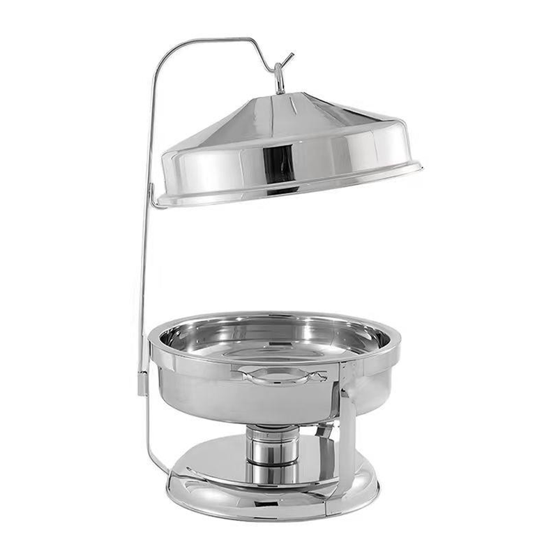 Vague Stainless Steel Round Chafing Dish with Hanging Cover 6.5 Liter - Al Makaan Store