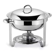 Vague Stainless Steel Round Chafing Dish 6.5 Liter with Fuel Holder - Al Makaan Store