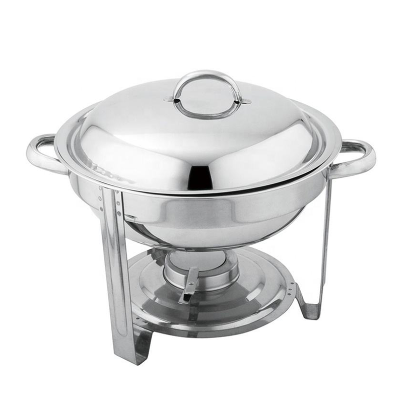 Vague Stainless Steel Round Chafing Dish 6.5 Liter with Fuel Holder - Al Makaan Store