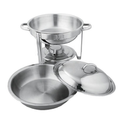 Vague Stainless Steel Round Chafing Dish 6.5 Liter with Fuel Holder - Al Makaan Store