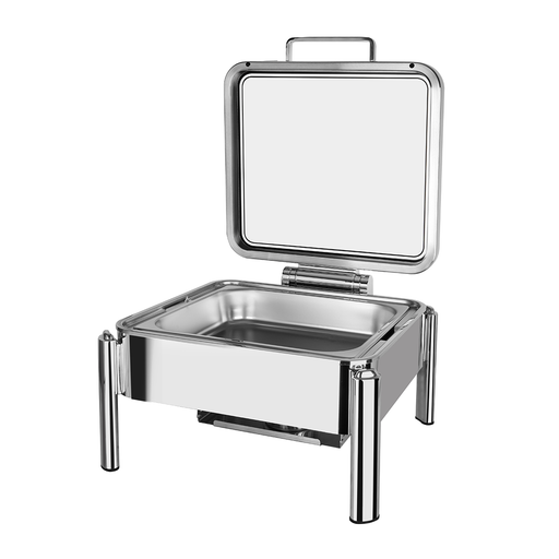 Vague Stainless Steel Stackable Square Chafing Dish with Glass Window 6 Liter- Al Makaan Store