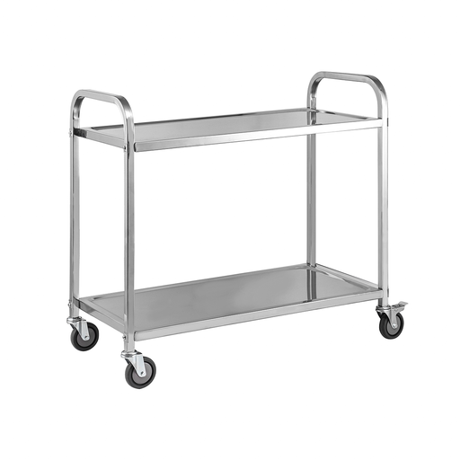 Vague Stainless Steel Square Tube 2 Tier Trolley 95 x 50 x 95 cm - Al Makaan Store