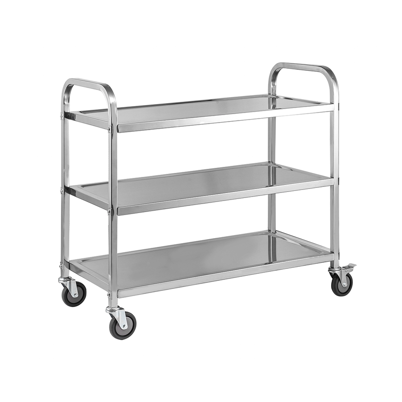Vague Stainless Steel Square Tube 3 Tier Trolley 95 x 50 x 95 cm - Al Makaan Store