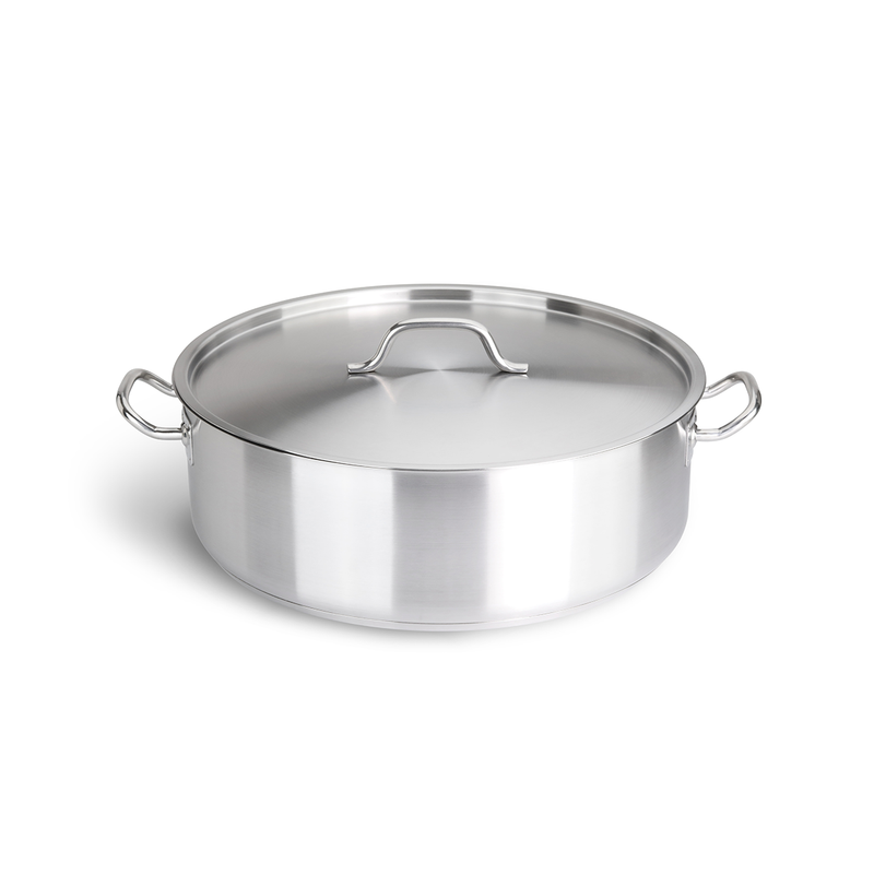 Caternox Stainless Steel Induction Low Casserole with Lid-Al Makaan Store