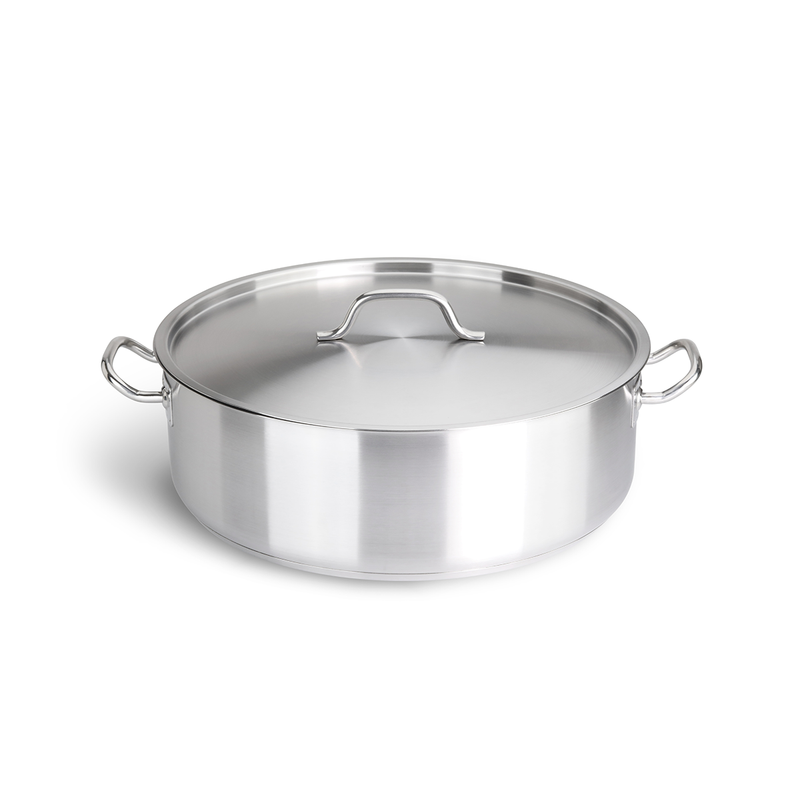 Caternox Stainless Steel Induction Low Casserole with Lid-Al Makaan Store
