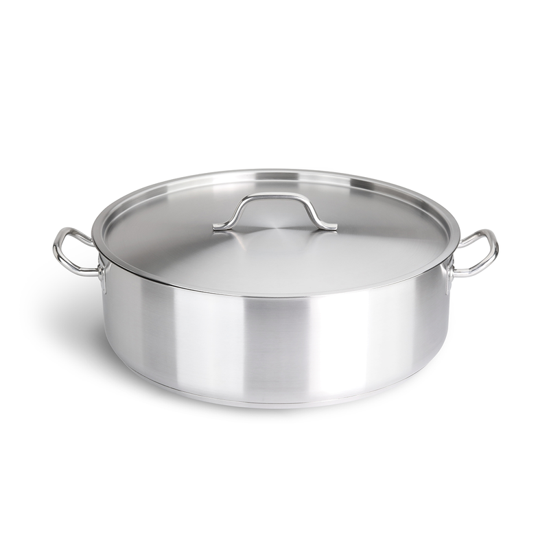 Caternox Stainless Steel Induction Low Casserole with Lid-Al Makaan Store