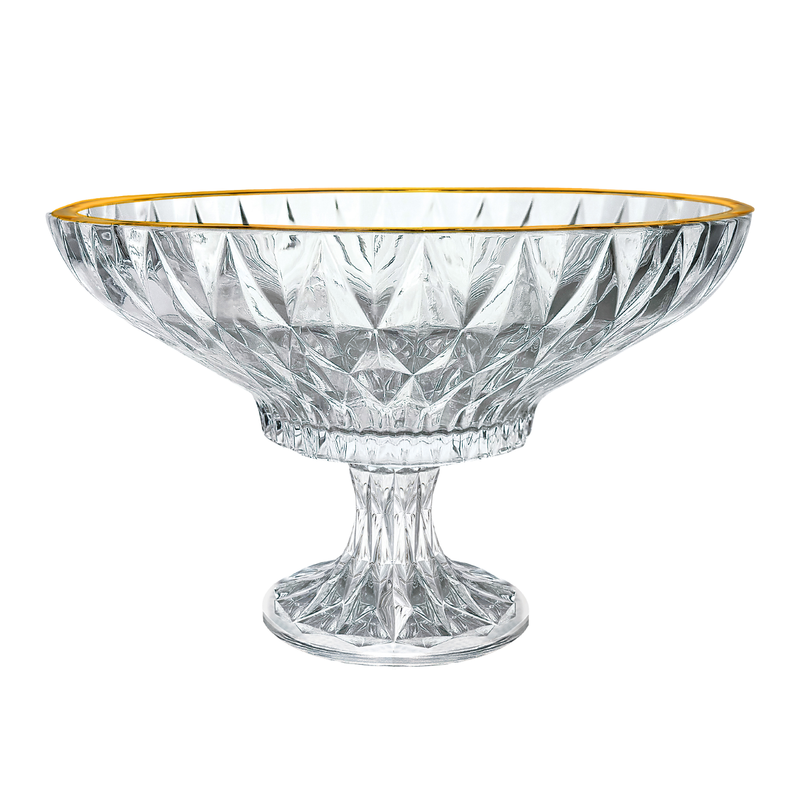 Crystaluxe Glass Fruit Bowl with Stand 31.5 cm