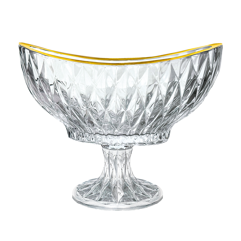 Crystaluxe Glass Fruit Bowl with Stand 28 cm