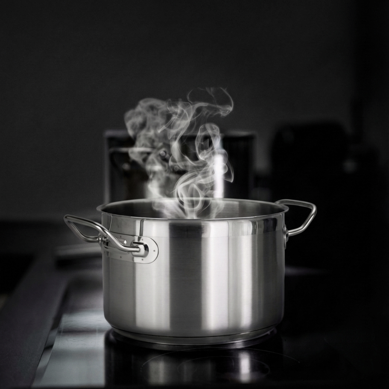 Caternox Stainless Steel Induction High Casserole with Lid