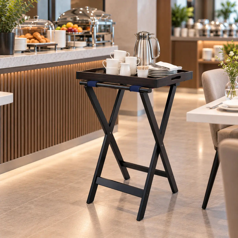 Vague Wooden Folding Tray Stand