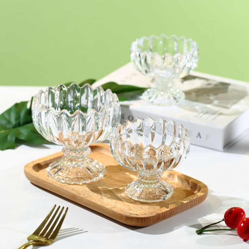 Deli Glass 6 Pieces Ice Cream Bowl 120 ml Set