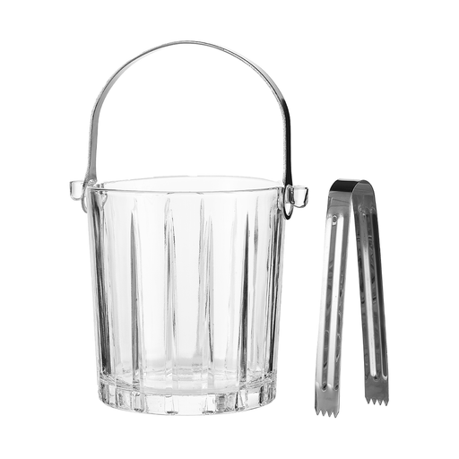 Deli Glass Ice Bucket 980 ml with SS Tong - Al Makaan Store