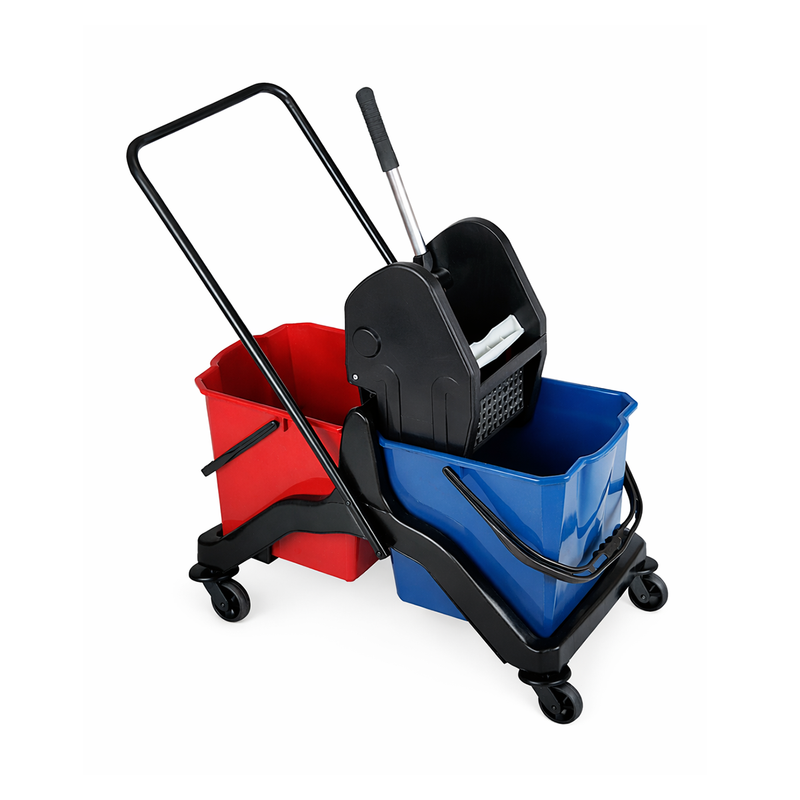Flora Plastic 30 Liter Double-Bucket Cleaning Cart Set