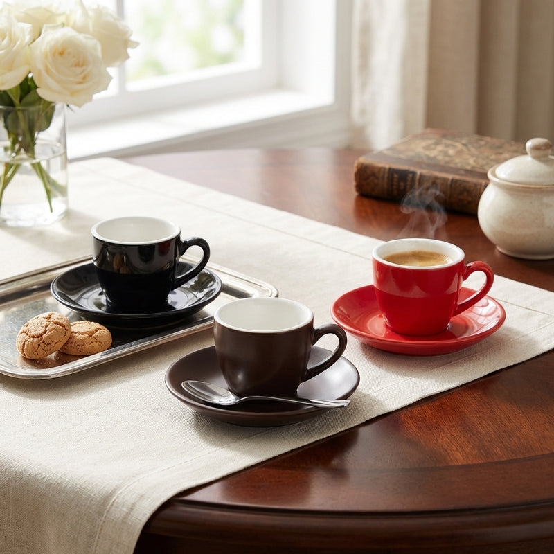 Porceletta Two-Tone Porcelain Coffee Cup & Saucer 200 ml