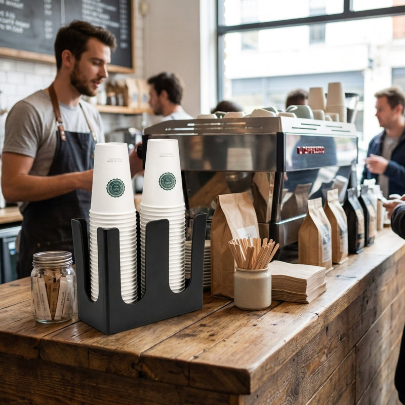 Vague Plastic Two-Compartment Cup Holder 20 x 22 x 12 cm