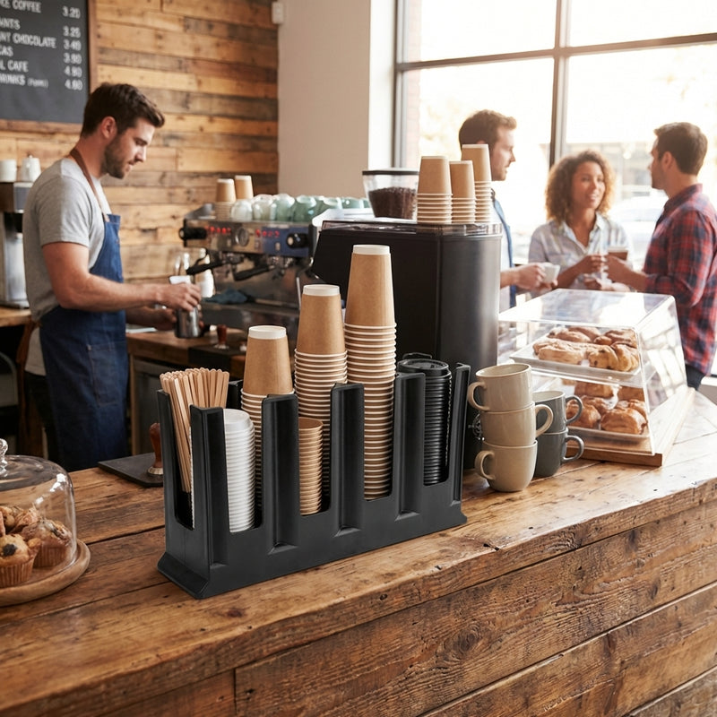 Vague Plastic Four-Compartment Rectangular Cup Holder 25 x 47.5 x 12 cm