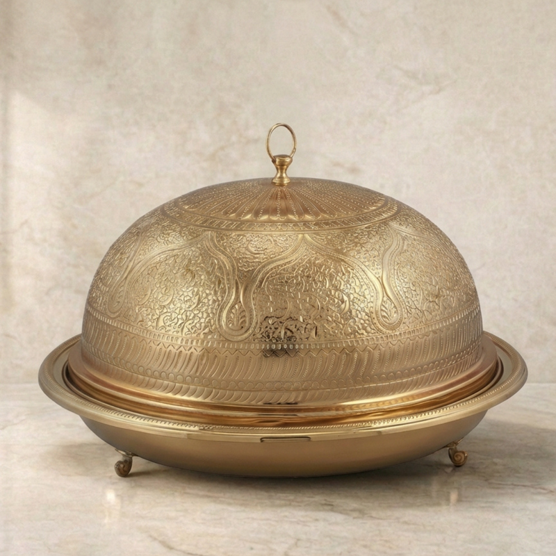 Vague Handcrafted VIP Round Ouzi & Halwa Platter Small