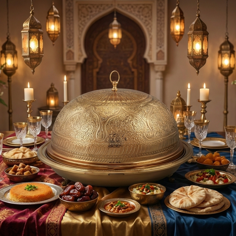 Vague Handcrafted VIP Round Ouzi & Halwa Platter Small