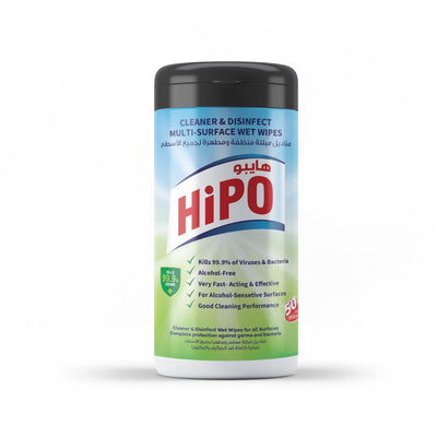 HiPO Cleaner & Disinfect Multi-Surface 50 Wet Wipes - Al Makaan Store