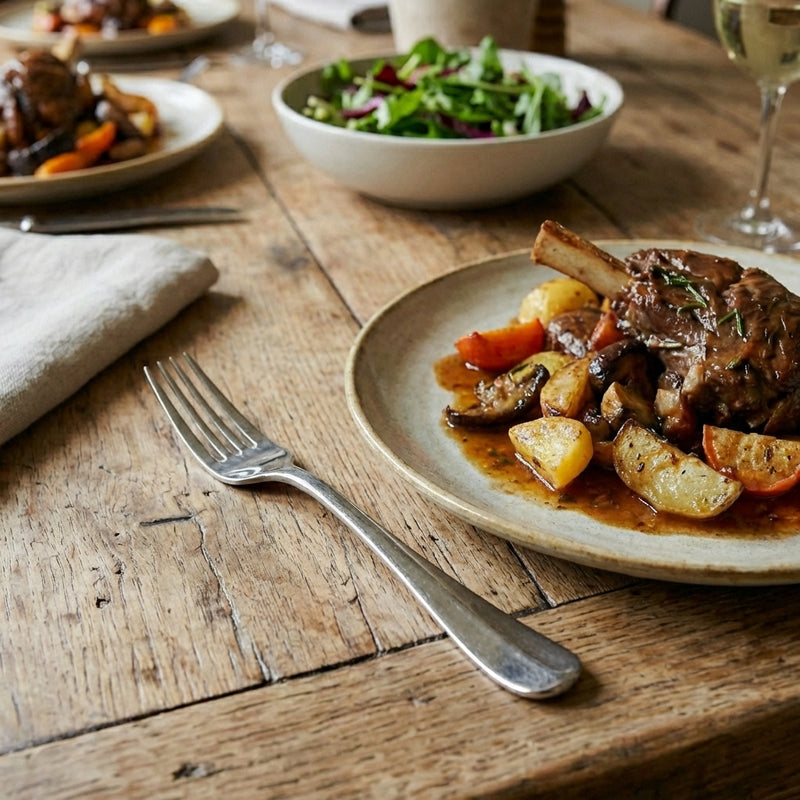 Vague Olive Rose Stainless Steel Table Fork 20.5 cm - 6 Pcs Set