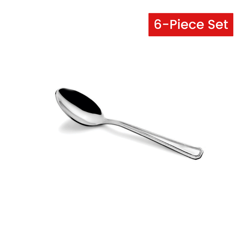 Vague Trim Stainless Steel Tea Spoon 13.7 cm - 6 Pcs Set