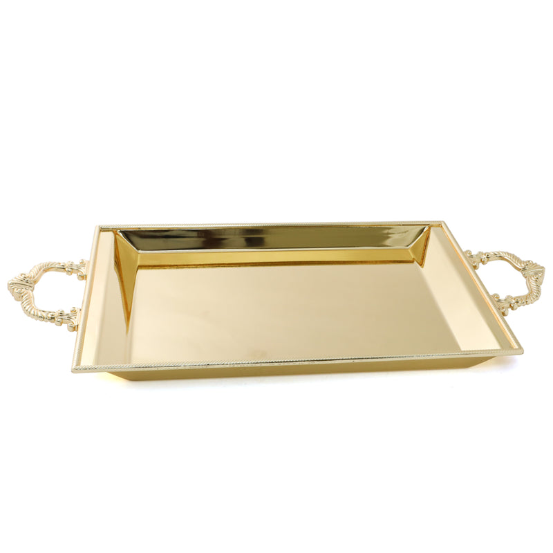 Steel Golden Cake Platter with Cover 52 x 25 cm