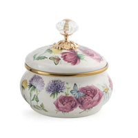 Almarjan Tohfa Collection Enamel Round Canister 13 cm - Al Makaan Store
