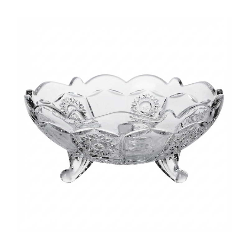 LX Glass Serving Bowl 1390 ml Star Cut Design- Al Makaan Store
