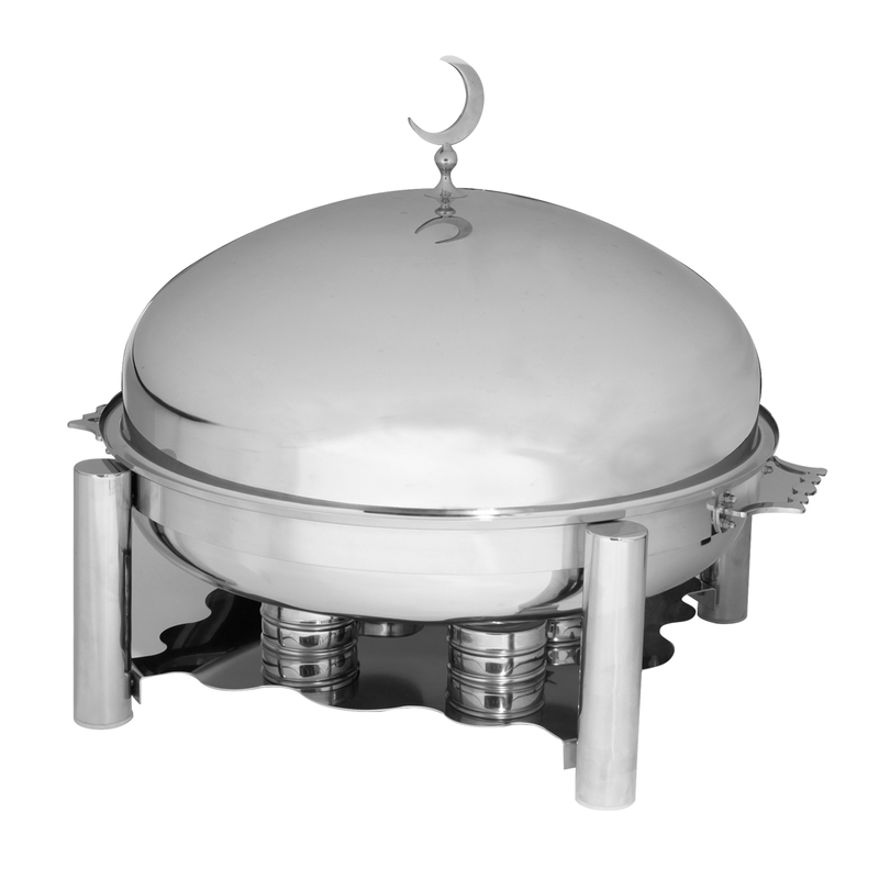 Ozti Round Silver Chafing Dish 80 cm - Al Makaan Store