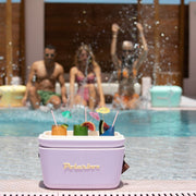 Polarbox 12L Pop Cooler Box with Leather Strap, Lilac & Yellow - Al Makaan Store