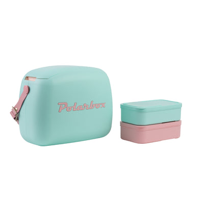 Polarbox 6L Summer Pop Cooler Bag with 2 Containers Verde Agua - Rosa - Al Makaan Store