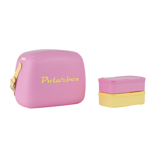Polarbox 6 L Urban Cooler Bag with 2 Containers, Bubblegum Pink - Yellow- Al Makaan Store