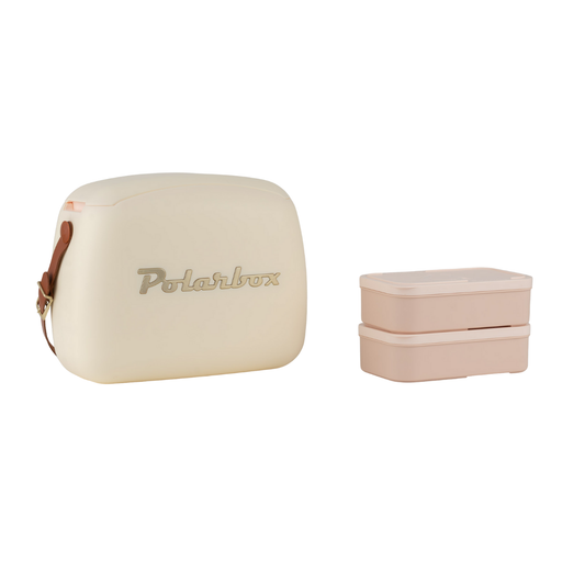 Polarbox 6 L Urban Cooler Bag with 2 Containers, Forest Cream - Gold- Al Makaan Store