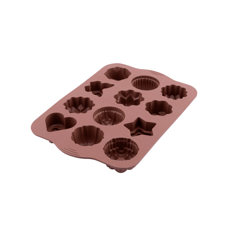 Silicolife 12-Hole Mix Shape Muffin & Cookie Silicone Mold – Assorted Color- Al Makaan Store