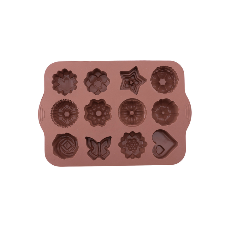 Silicolife 12-Hole Mix Shape Muffin & Cookie Silicone Mold – Assorted Color- Al Makaan Store